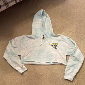 Bubbles Cropped Blue sweatshirt